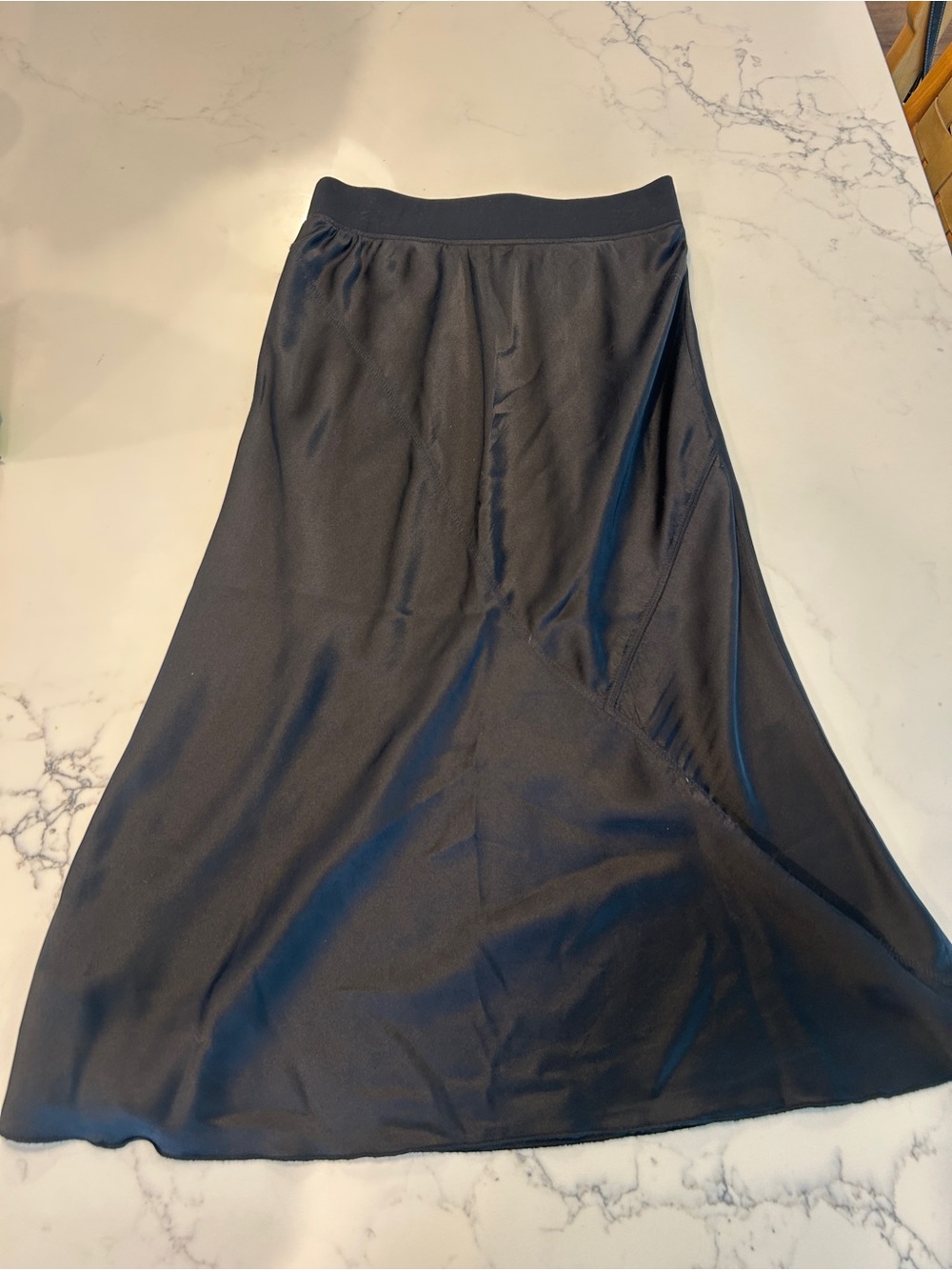 ATM Anthony Thomas Melillo 100% Silk A line Skirt Black Size X-Small - Picture 3 of 5